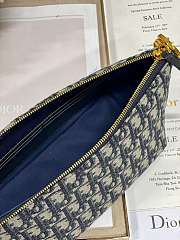 Dior Diorstar Hobo Bag With Chain Blue Oblique 28.5 x 14.5 x 10 cm - 3