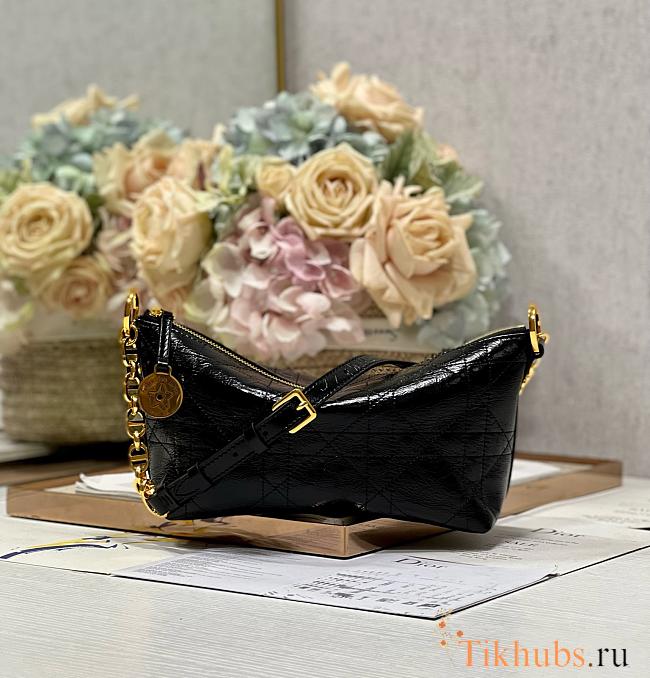 Dior Diorstar Hobo Bag With Chain Black Macrocannage 28.5 x 14.5 x 10 cm - 1