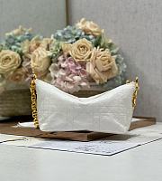 Dior Diorstar Hobo Bag With Chain White Macrocannage 28.5 x 14.5 x 10 cm - 4