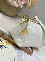 Dior Diorstar Hobo Bag With Chain White Macrocannage 28.5 x 14.5 x 10 cm - 3
