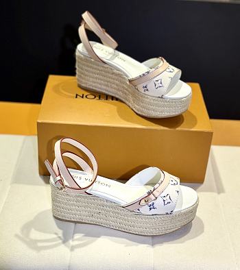 Louis Vuitton LV Helios Sandals Tweed White