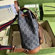 Gucci Backpack With Interlocking G Blue 26.5x30x13cm - 4