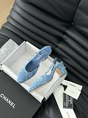 Chanel Slingback Pump Blue Denim 5cm - 1