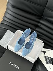 Chanel Slingback Pump Blue Denim 5cm - 3