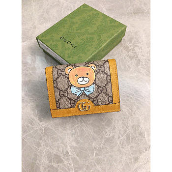 Gucci Teddy Bear Wallet Yellow 11x8x2.5cm