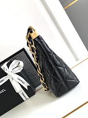 Chanel Hobo Bag Black Lambskin Gold 22.5x19.5x8.5cm - 6