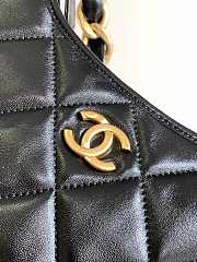 Chanel Hobo Bag Black Lambskin Gold 22.5x19.5x8.5cm - 4