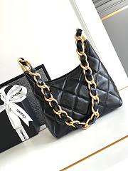 Chanel Hobo Bag Black Lambskin Gold 22.5x19.5x8.5cm - 2