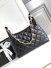 Chanel Large Hobo Bag Black Lambskin Gold 29x32x10cm - 5