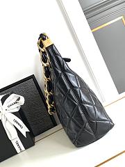 Chanel Large Hobo Bag Black Lambskin Gold 29x32x10cm - 3