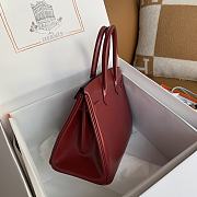 Hermes Birkin 30 Red Box Leather Silver 30cm - 6