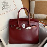 Hermes Birkin 30 Red Box Leather Silver 30cm - 3