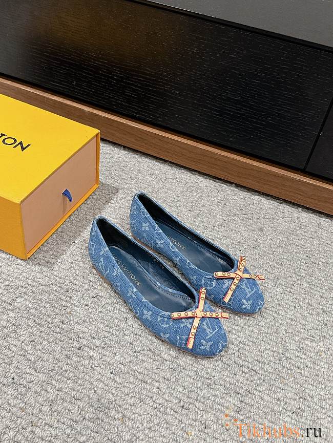 Louis Vuitton LV Blue Denim Ballerina Flat - 1