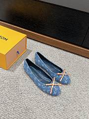 Louis Vuitton LV Blue Denim Ballerina Flat - 1