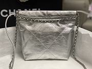 Chanel 22 Handbag Silver 20x19x6cm - 4
