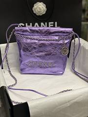 Chanel 22 Handbag Purple Silver 20x19x6cm - 1
