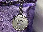 Chanel 22 Handbag Purple Silver 20x19x6cm - 5