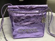 Chanel 22 Handbag Purple Silver 20x19x6cm - 3