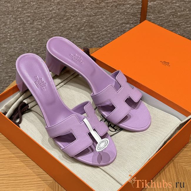 Hermes Purple Sandal Heel 6cm - 1