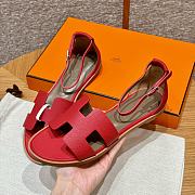 Hermes Santorini Red Sandal - 4