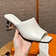 Hermes White Heel 6cm - 5