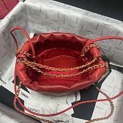 Chanel 22 Handbag Red Gold 20x19x6cm - 5