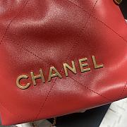 Chanel 22 Handbag Red Gold 20x19x6cm - 3