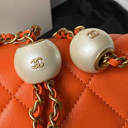 Chanel 24s Mini Flap Bag Orange Lambskin 17x11.5x5cm - 5