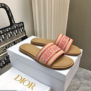 Dior Dioriviera Dway Slide Natural Raffia Candy Pink  - 1