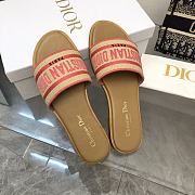 Dior Dioriviera Dway Slide Natural Raffia Candy Pink  - 3