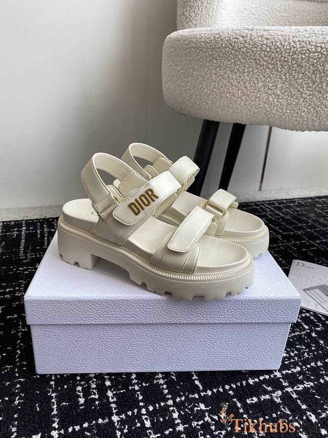 Dior Dioract Platform Sandal White Lambskin - 1