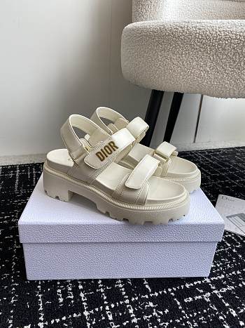 Dior Dioract Platform Sandal White Lambskin