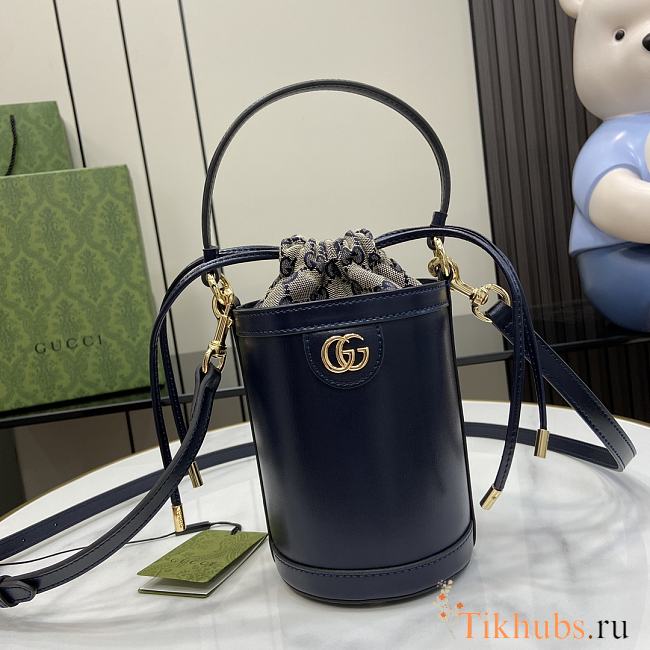 Gucci Ophidia Mini Bucket Bag Dark Blue 11.5x23x8cm - 1