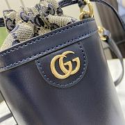 Gucci Ophidia Mini Bucket Bag Dark Blue 11.5x23x8cm - 3