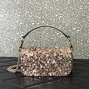 Valentino Garavani Locò Small Sequinned Shoulder Bag Pink 19x10.5x5cm - 3