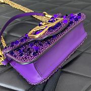 Valentino Garavani Loco Shoulder Bag Purple 19x10.5x5cm - 3