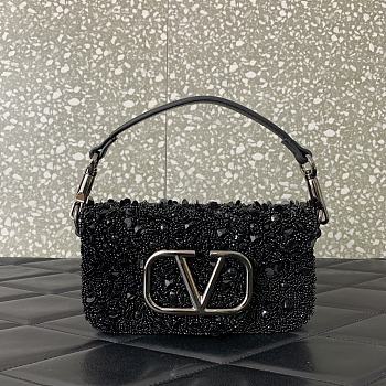 Valentino Garavani Loco Shoulder Bag Black 19x10.5x5cm