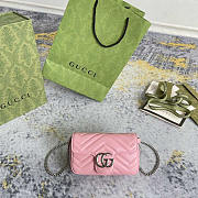 Gucci GG Marmont Matelasse Super Mini Bag Pink 16.5x10x5cm - 1