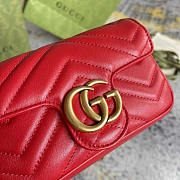 Gucci GG Marmont Matelasse Super Mini Bag Red 16.5x10x5cm - 4