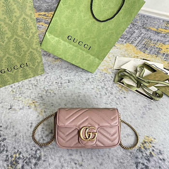 Gucci GG Marmont Matelasse Super Mini Bag Rose 16.5x10x5cm