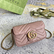 Gucci GG Marmont Matelasse Super Mini Bag Rose 16.5x10x5cm - 2