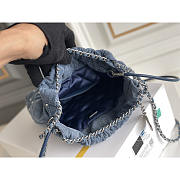 Chanel 22 small Handbag Denim Silver Blue 20x19x6cm - 5