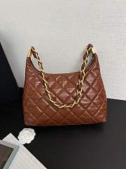 Chanel Large Hobo Bag Brown Lambskin Gold 29x32x10cm - 4