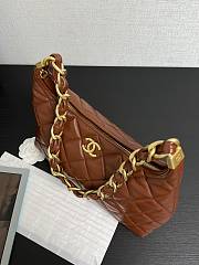 Chanel Large Hobo Bag Brown Lambskin Gold 29x32x10cm - 3