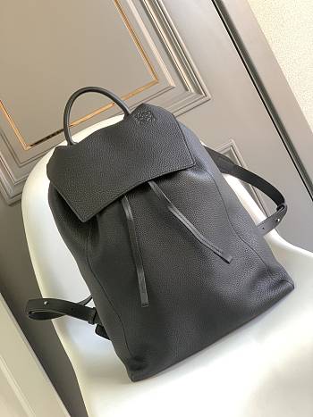 Loewe Anagram Leather Drawstring Backpack Black 41x31x24cm