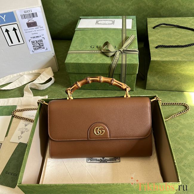 Gucci Small Diana Brown Shoulder Bag Bamboo 26cm - 1