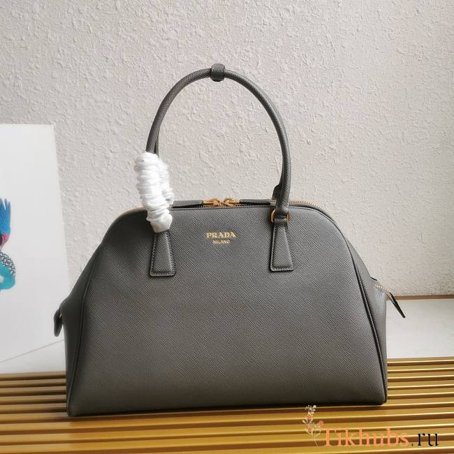 Prada Large Saffiano Leather Bag Grey 40x26x12cm - 1