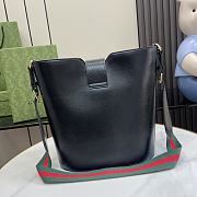 Gucci Medium Bucket Shoulder Bag Black 25.5x28x16.5cm - 3