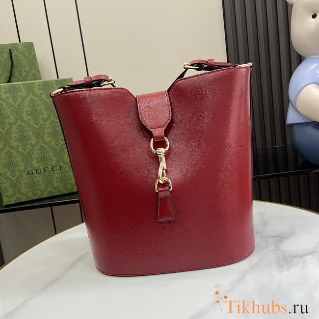 Gucci Medium Bucket Shoulder Bag Red 25.5x28x16.5cm - 1