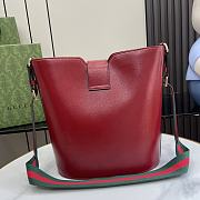 Gucci Medium Bucket Shoulder Bag Red 25.5x28x16.5cm - 5
